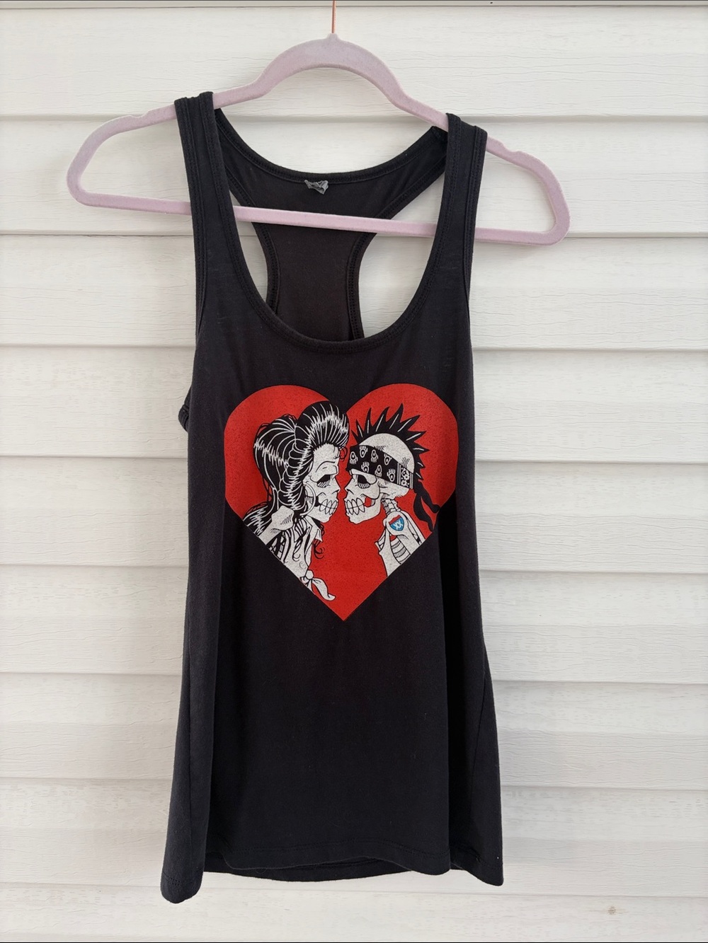 Machine Gun Kelly MGK 2016 Concert Merch Skeleton Heart Tank M Punk Rockabilly